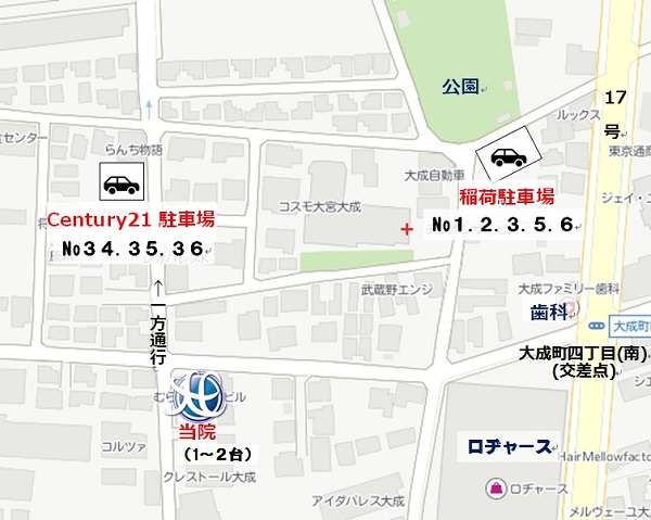 むらのひがしクリニック駐車場簡易マップ 駐車場簡易マップ